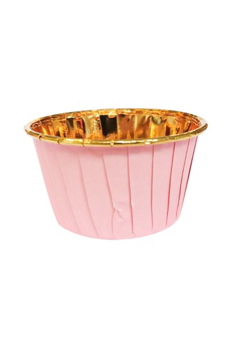 Roll-up Muffin Kek Kapsülü Pembe-Altın 25 Adet - 2
