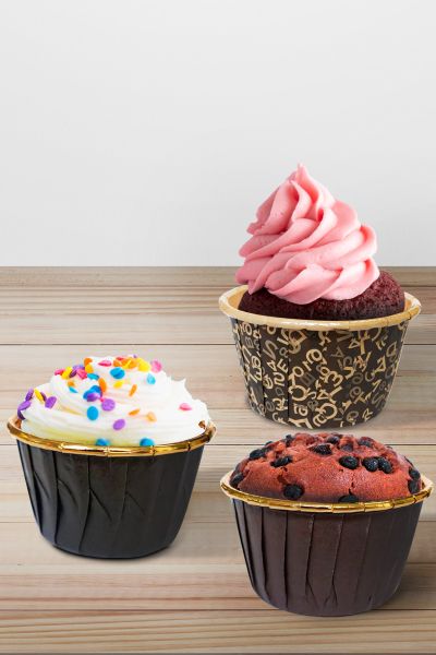 Roll-up Muffin Kek Kapsülü Beyaz-Altın 25 Adet - 3