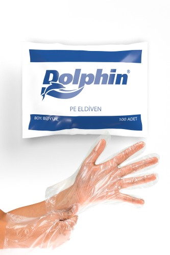 Dolphin - Dolphin PE Tek Kullanımlık Şeffaf Eldiven (100lü Paket)