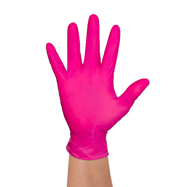 Dolphin Pembe Nitril Muayene Eldiveni M Beden 100 Adet - MDR - 2