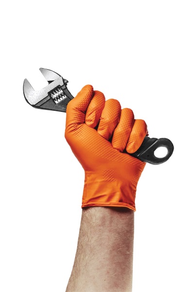 Dolphin PowerGrip Ekstra Kalın Turuncu Nitril Eldiven Elmas Dokulu L Beden 50 Adet - 2