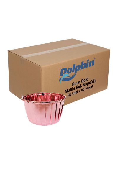 Dolphin Rose Gold Muffin Kek Kapsülü 25 Adet x 60 Paket Koli