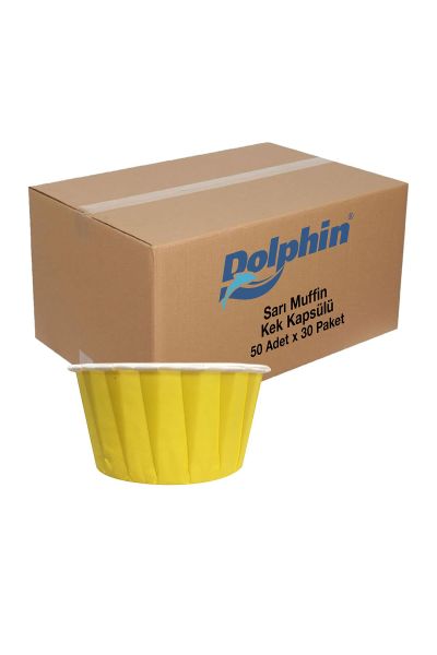 Dolphin Sarı Muffin Kek Kapsülü 50 Adet x 30 Paket Koli