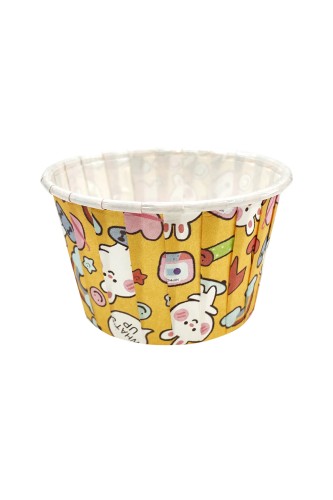 Dolphin Sarı Tavşan Desenli Muffin Kek Kapsülü 50li - Thumbnail