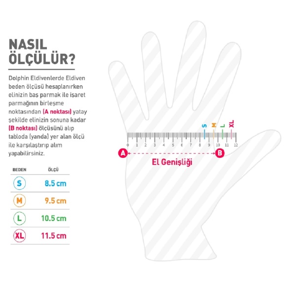 Dolphin Siyah Nitril Eldiven Pudrasız Ekstra Kalın M 100 Adet - 2