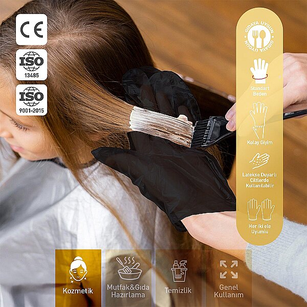 Dolphin Siyah TPE Eldiven S Beden 100 Adet - 3