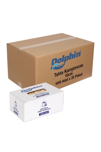 Dolphin Tahta Karıştırıcı 10cm 1000 Adet x 25 Paket (Koli) - Thumbnail