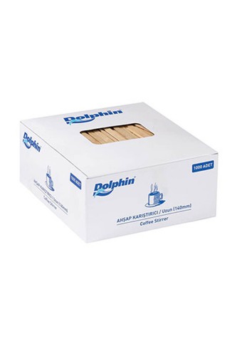 Dolphin Tahta Karıştırıcı 14cm 1000 Adet x 25 Paket (Koli) - Thumbnail