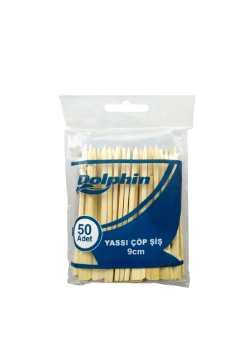 Dolphin Yassı Kokteyl Bambu 9cm 50 Adet - Dolphin
