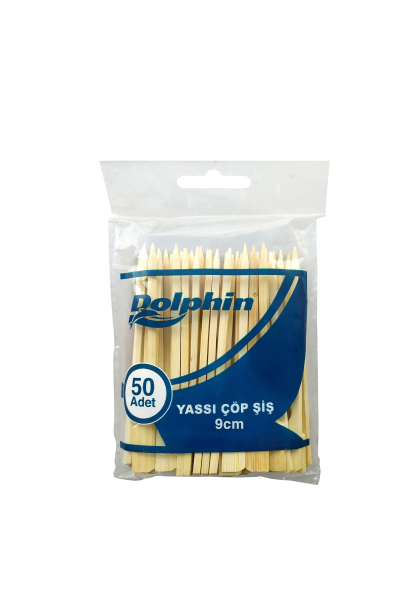 Dolphin Yassı Kokteyl Bambu 9cm 50 Adet - 1