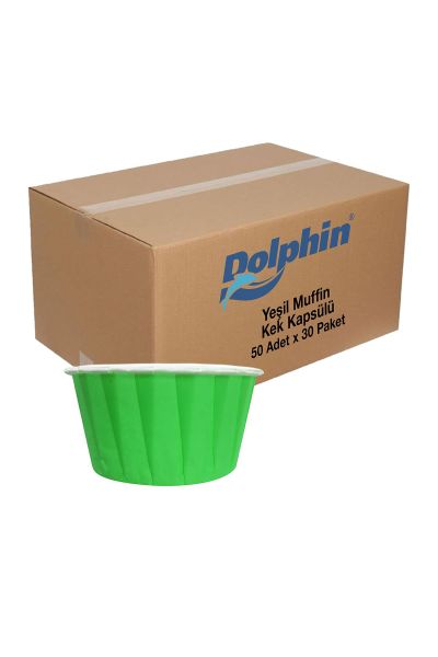 Dolphin Yeşil Muffin Kek Kapsülü 50 Adet x 30 Paket Koli