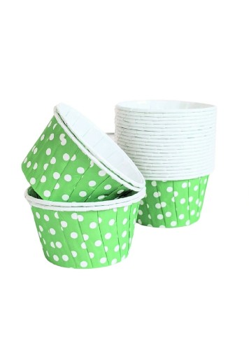 Roll-up Muffin Kek Kapsülü Yeşil Puantiyeli 50 Adet - 1