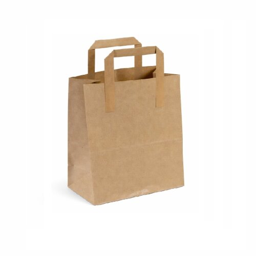 Düz Dıştan Saplı Kraft Çanta 19 x 24 x 10cm 200lü - Kullan At Market