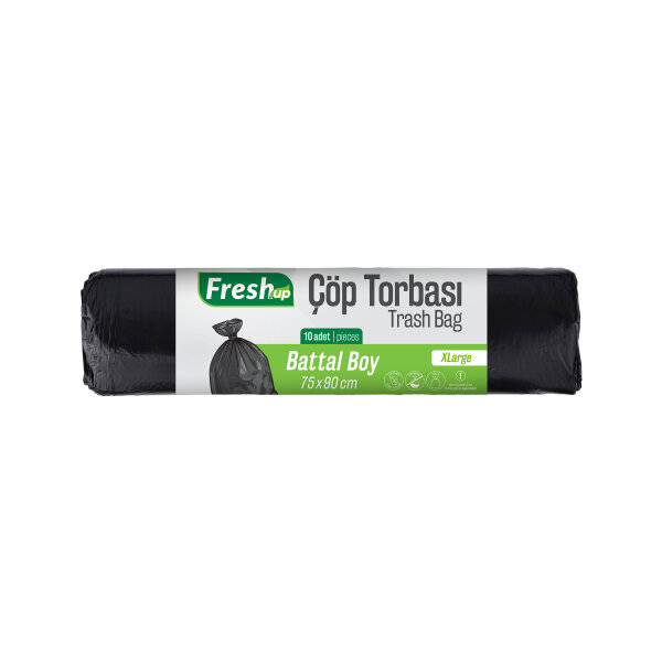 Fresh-up Çöp Torbası Battal Boy 140 g Siyah 75*90cm 10 Adet - 1