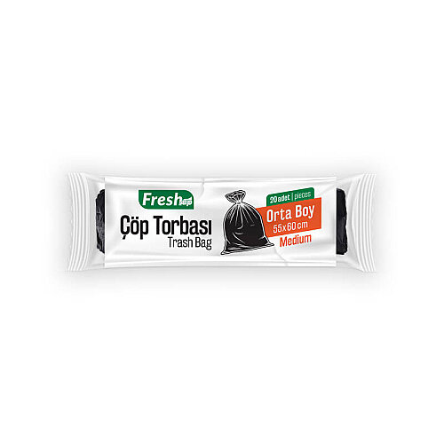 Fresh-Up Çöp Torbası Orta Boy 80g Siyah 20 Adet - Fresh-Up