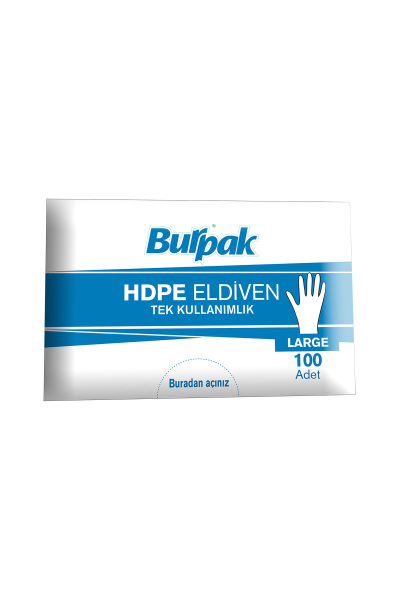 Burpak Şeffaf Eldiven HDPE 100 Adet x 100 Paket - Koli - 2