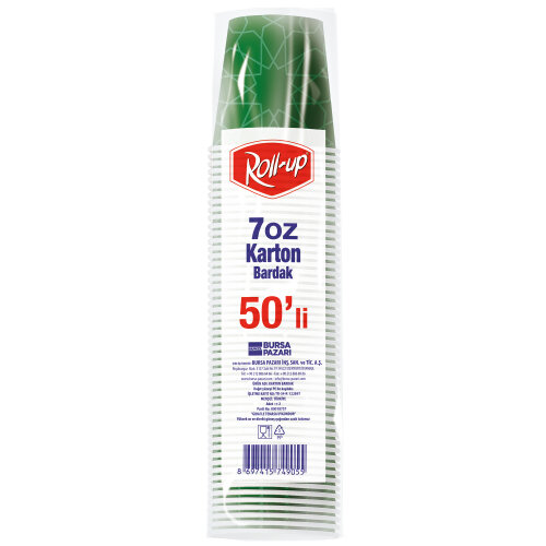 Roll-Up Karton Bardak 7oz Renkli 50 Adet x 20 Paket (Koli) - 5