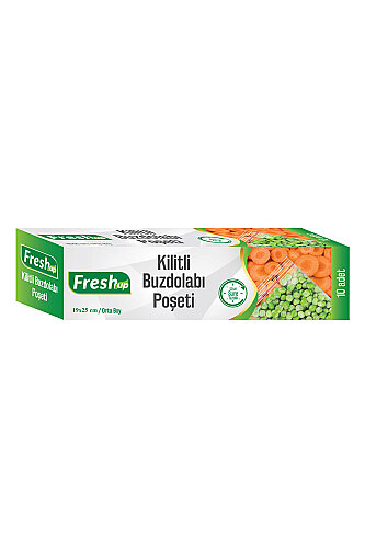 Fresh-Up Orta Boy Kilitli Buzdolabı Poşeti 19*25 cm 10 Adet - Fresh-Up