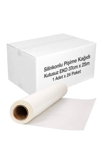 Roll-Up - Kutusuz Ekonomik Silikonlu Pişirme Kağıdı 37cm x 25m 1 Adet x 24 Paket (Koli)