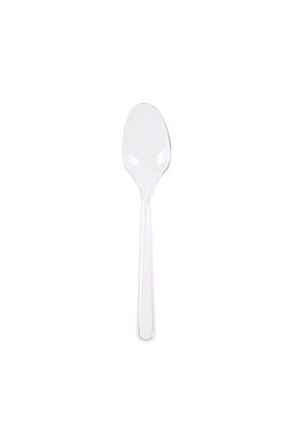 Lüks Plastik Tatlı Kaşık Şeffaf 100lü - 1