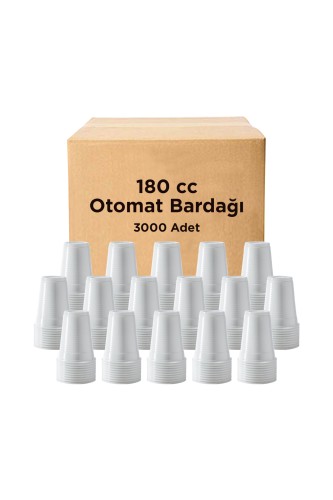 Otomat Uyumlu Plastik Bardak Kalın Şeffaf 180cc 3000 Adet - 1