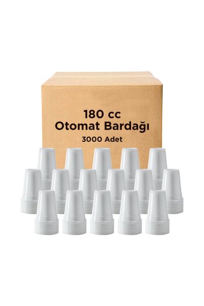 Otomat Uyumlu Plastik Bardak Kalın Şeffaf 180cc 3000 Adet - 1