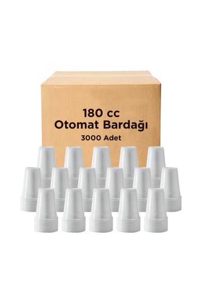 Otomat Uyumlu Plastik Bardak Kalın Şeffaf 180cc 3000 Adet