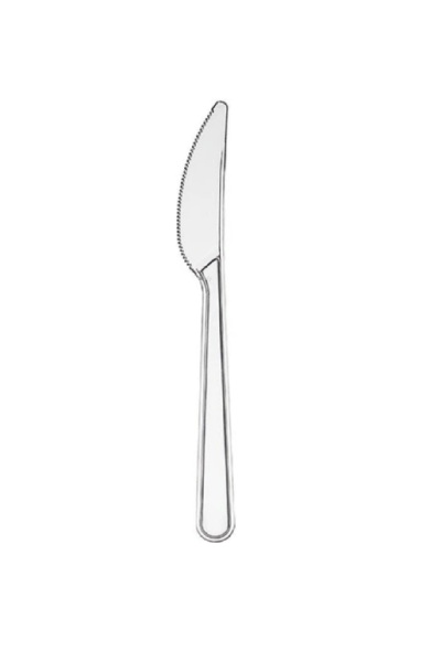 Plastik Bıçak Şeffaf 100 Adet - 1