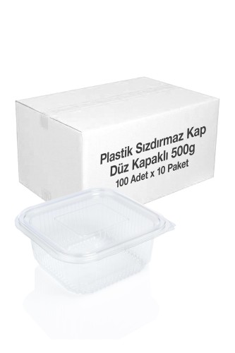 Roll-Up - Plastik Sızdırmaz Kap Düz Kapak 500gr 100lü Paket x 10 Paket (Koli)