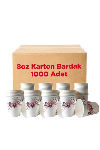 Rol-Up Karton Bardak 8oz 50 Adet x 20 Paket (Koli) - Kullan At Market