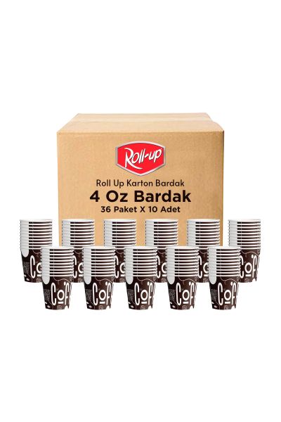 Roll-Up 4oz Türk Kahvesi ve Espresso Karton Bardak 360 Adet (Koli)