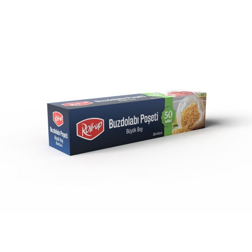 Roll-Up Büyük Boy Buzdolabı Poşeti 30x45cm 50 Adet - Roll-Up