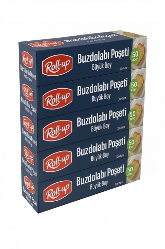 Roll-Up Buzdolabı Poşeti Büyük Boy 30x45cm 50 Adet x 5 Paket - Roll-Up