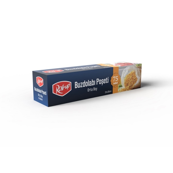 Roll-Up Orta Boy Buzdolabı Poşeti 24x38cm 75 Adet - 1