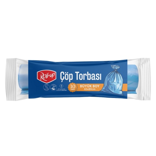 Roll-up Çöp Torbası Büyük 65x80cm 10 Adet - Roll-Up