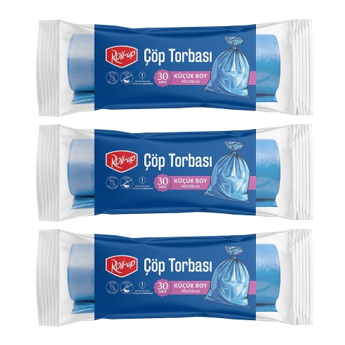 Roll-up Çöp Torbası Küçük 40x50cm 30 Adet x 3 Paket - Roll-Up