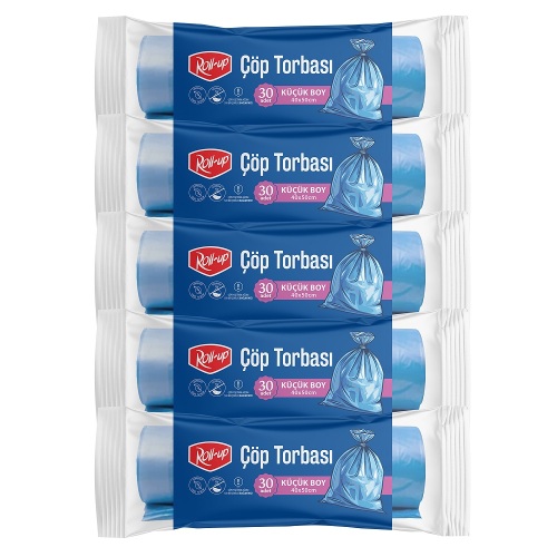 Roll-up Çöp Torbası Küçük 40x50cm 30 Adet x 5 Paket - Roll-Up