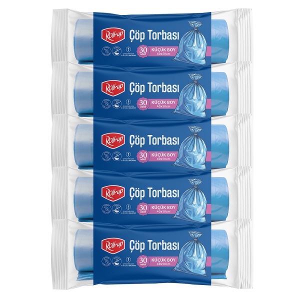Roll-up Çöp Torbası Küçük 40x50cm 30 Adet x 5 Paket - 1