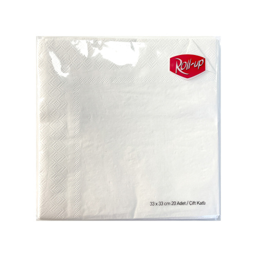 Roll-Up Kağıt Peçete Beyaz 33 x 33cm 20 Adet - Roll-Up