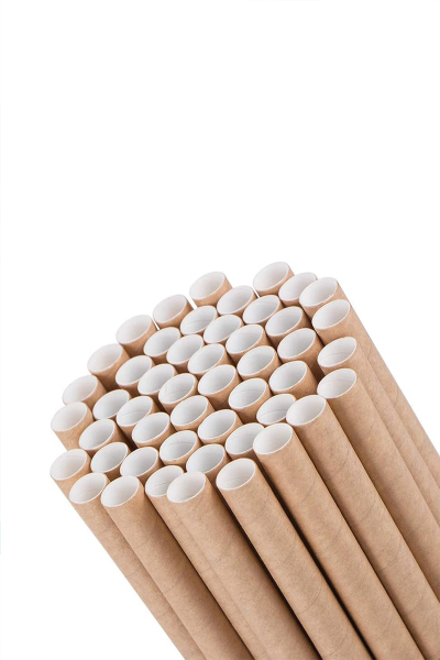 Roll-Up Frozen Kağıt Pipet Kraft Kağıt Sargılı 8mm x 19,5cm - 100 Adet - 2