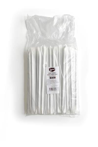 Roll-Up Kraft Kağıt Pipet Kağıt Sargılı 6mm x 19,5cm - 100 Adet - 3