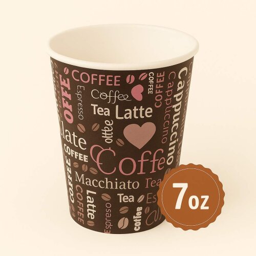 Roll-Up Karton Bardak 7oz Baskılı Kahverengi 25 Adet - Roll-Up