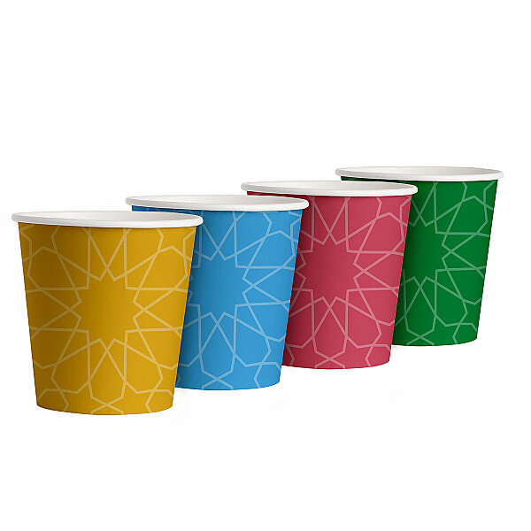 Roll-Up Karton Bardak 7 oz Renkli 50 Adet - 1