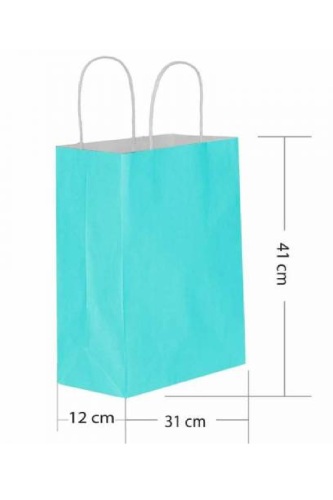 Roll-Up Kraft Çanta Açık Mavi Büyük Boy 31x41cm 25li - 1