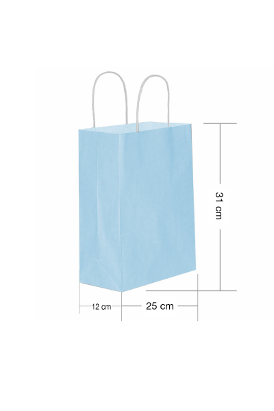 Roll-Up Kraft Çanta Açık Mavi Orta Boy 25x31cm 25 Adet - 1