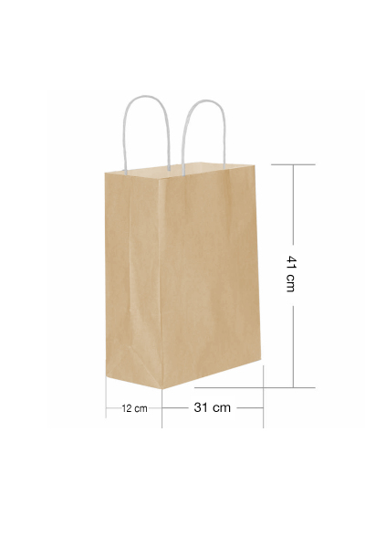 Roll-Up Kraft Çanta Naturel Büyük Boy 31x41cm 25li - 1