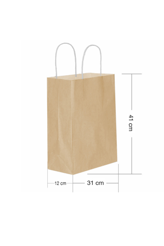 Roll-Up Kraft Çanta Naturel Büyük Boy 31x41cm 25 Adet - Roll-Up