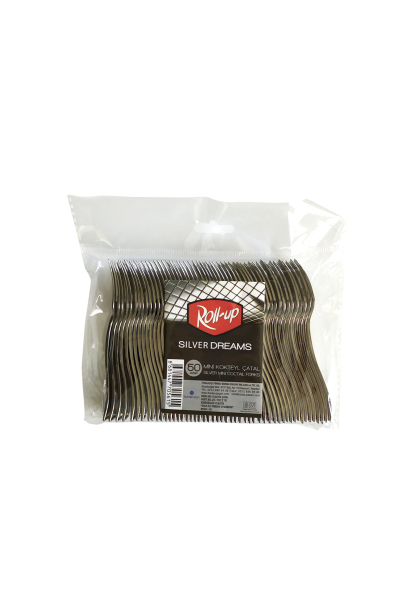 Roll-Up Metal Görünümlü Mini Kokteyl Çatalı 9,5cm 50li - 2