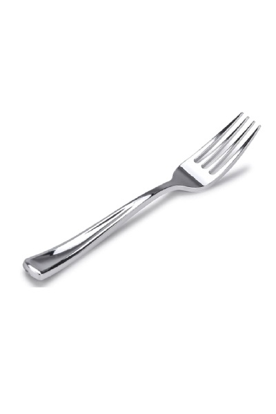 Roll-Up Metal Görünümlü Plastik Çatal 18 Adet - 1