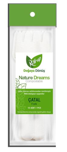 Roll-Up Doğa Dostu Çatal 10 Adet - 2